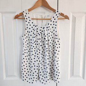 4/$25 Elle White Polka Dot Sleeveless Top